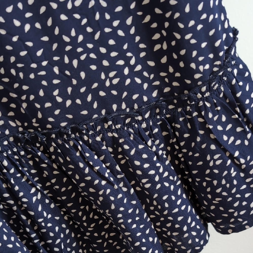 Japna Midnight Blue and White Polka Dot Midi Dress - Picture 6 of 8